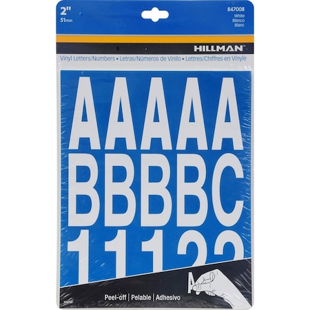 Hillman HILLMAN 2 in. White Vinyl Self-Adhesive Letter and Number Set 0-9, A-Z 205 pc, PK6 847008